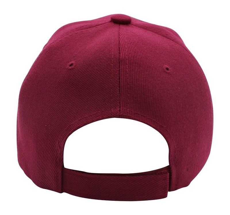 Top Level Baseball Cap Men Women - Classic Adjustable Plain Hat (Burgundy) - Image 3